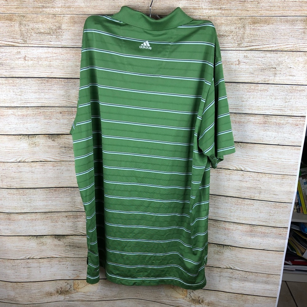 ADIDAS GOLF SHIRT Sz XL Climalite stripes green - Picture 3 of 8